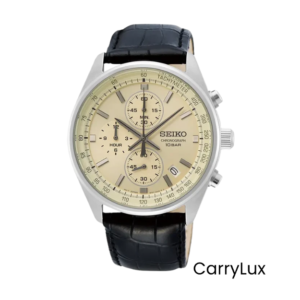 Seiko Chronograph Champagne Dial Calfskin Men’s Watch- SSB383P1