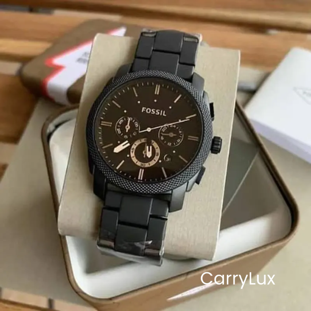 Fossil Machine Mid-Size Chronograph Black Dial Men's Watch- FS4682 - Image 2