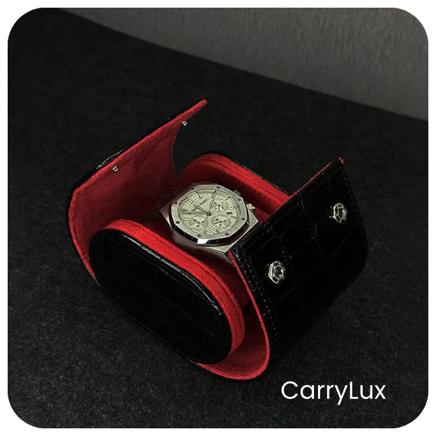 Premium Quality Imported Black Leather Travel Watch Box 1 Slots - Image 2