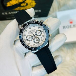 Premium Quality Racing Chronograph Belt Silver Black Watches