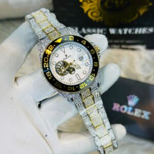 Premium Quality Diver Style Full Stone White Dial Watches