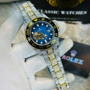 Premium Quality Diver Style Full Stone Blue Dial Watches