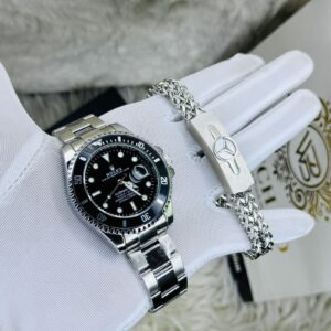 Diver Style Watch & Bracelet Combo