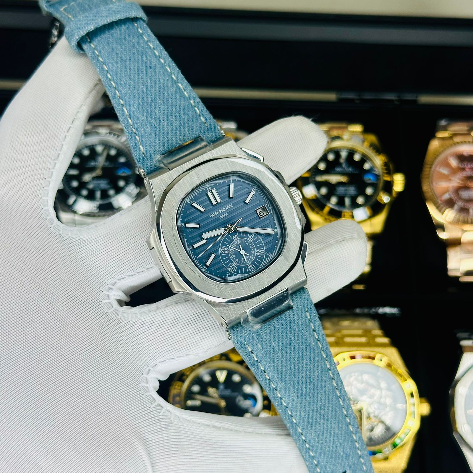 The Elite Horizon Men's Luxury Chronograph Denim Edition